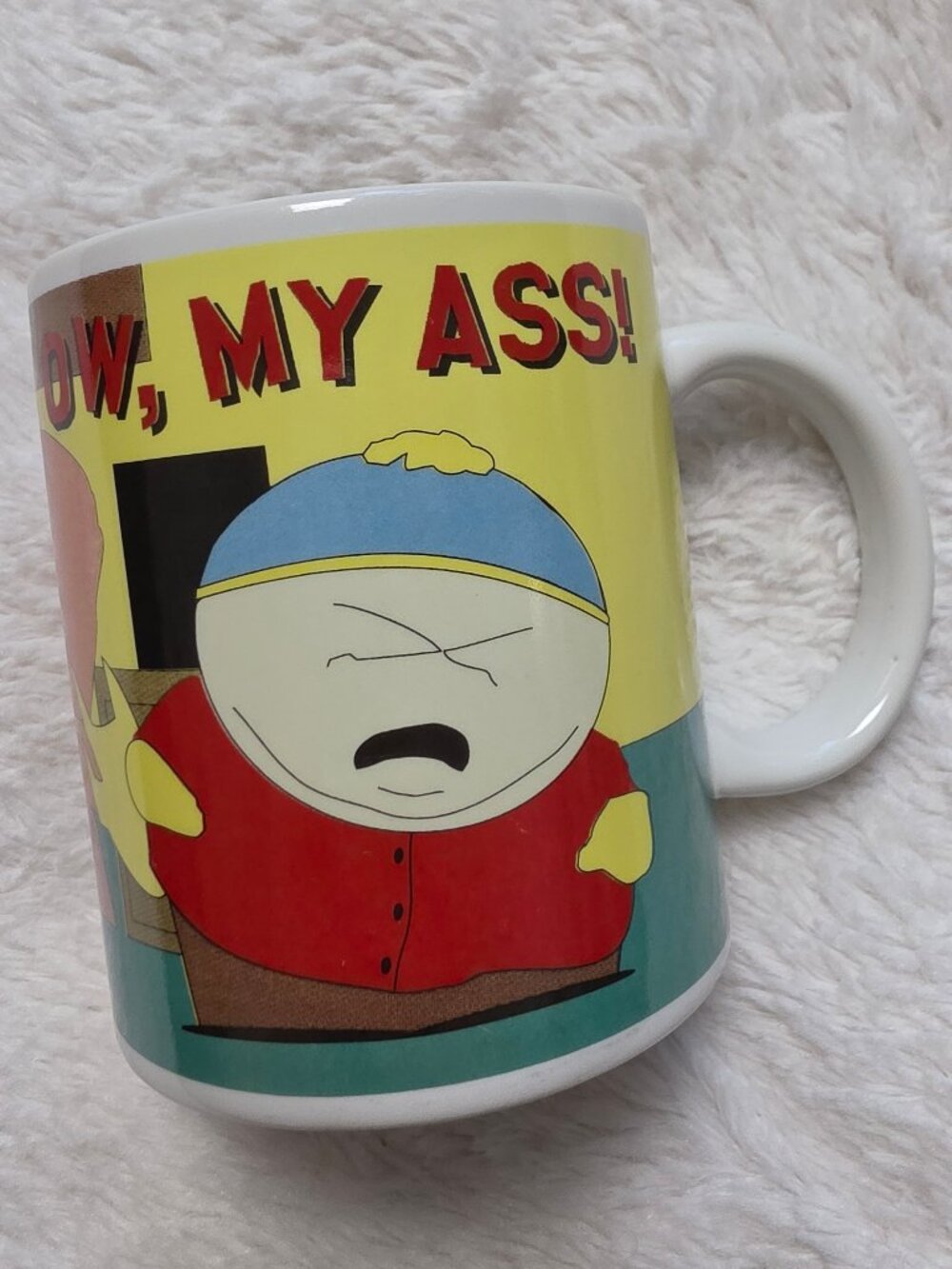 Vintage 1998 South Park Eric Cartman Mug Ow My Ass Downpace Ltd Comedy Central